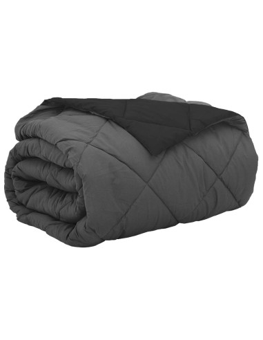 Duvet Estivo Nero e antracite 240 x 200 cm Microfibra