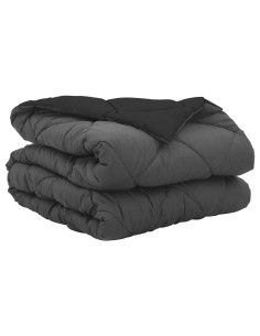 Duvet Estivo Nero e antracite 220 x 135 cm Microfibra 2