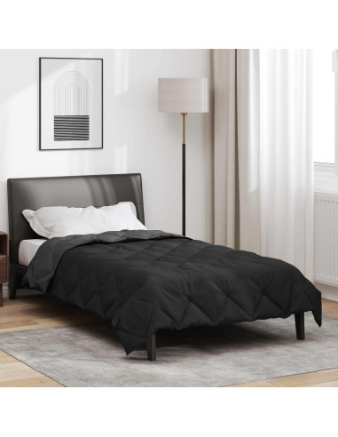 Duvet Estivo Nero e antracite 220 x 140 cm Microfibra