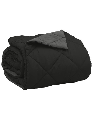 Duvet Estivo Nero e antracite 220 x 200 cm Microfibra