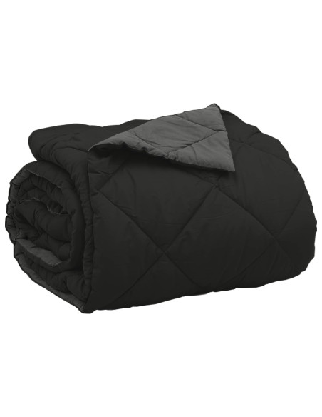 Duvet Estivo Nero e antracite 220 x 240 cm Microfibra
