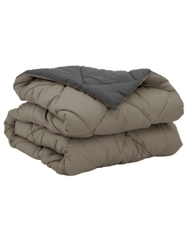 Duvet Estivo Grigio chiaro e Antracite 220 x 135 cm Microfibra