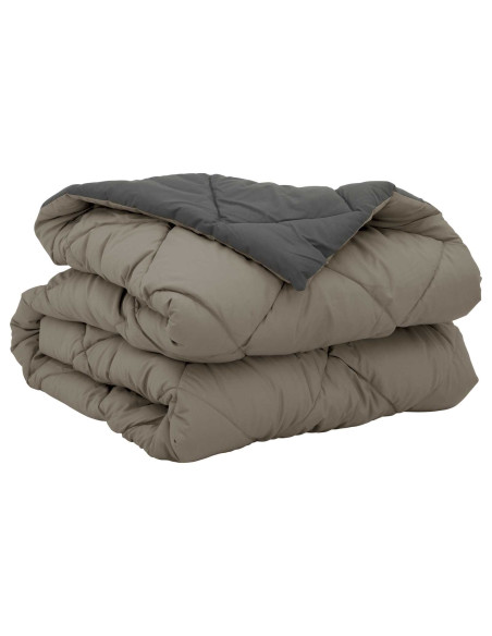 Duvet Estivo Grigio chiaro e Antracite 220 x 135 cm Microfibra