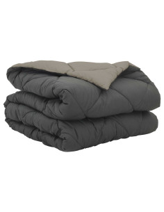 Duvet Estivo Grigio chiaro e Antracite 220 x 155 cm Microfibra 2