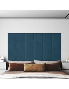 Testiera da Parete 12 pcs Blu 30 x 30 cm Velluto