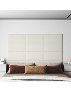 Testiera da Parete 12 pcs Crema 60 x 30 cm Velluto