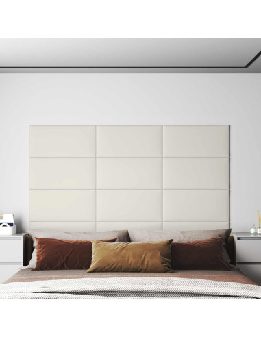 Testiera da Parete 12 pcs Crema 60 x 30 cm Velluto