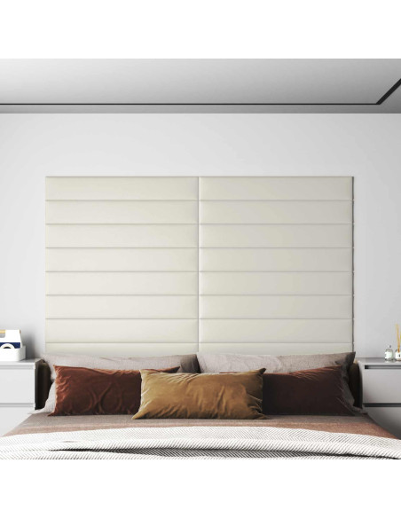 Testiera da Parete 12 pcs Crema 90 x 15 cm Velluto