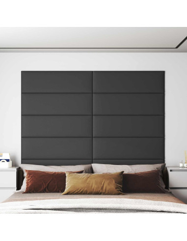 Testiera da Parete 12 pcs Grigio 90 x 30 cm Tessuto