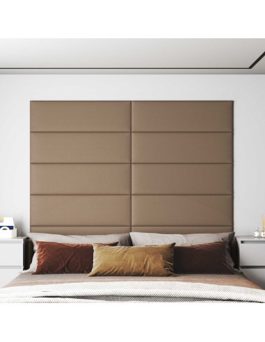 Testiera da Parete 12 pcs Cappuccino 90 x 30 cm Tessuto