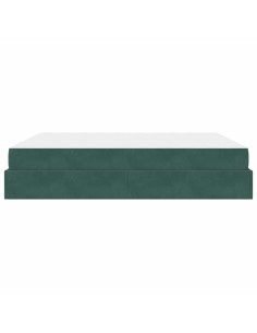 Struttura letto con materasso con materasso 2 pcs Verde Velluto