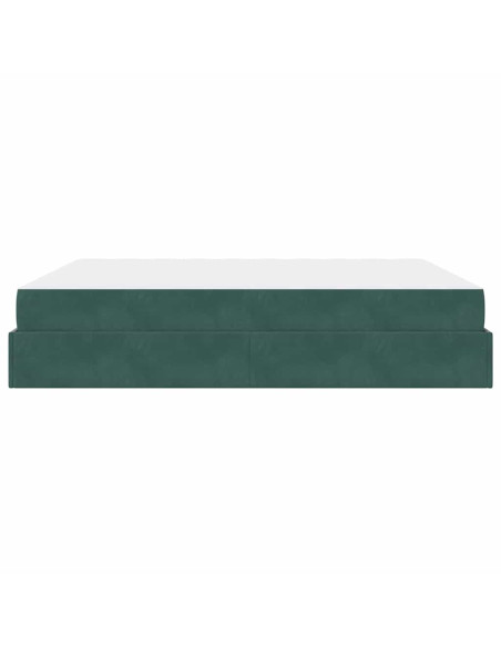 Struttura letto con materasso con materasso 2 pcs Verde Velluto