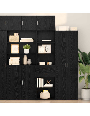 Credenza Rovere Nero 50 x 42,5 x 225 cm Legno multistrato