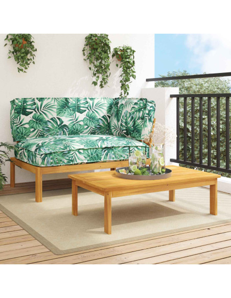 Set di divani 2 pcs Motivo Foglia Legno di Acacia Massello