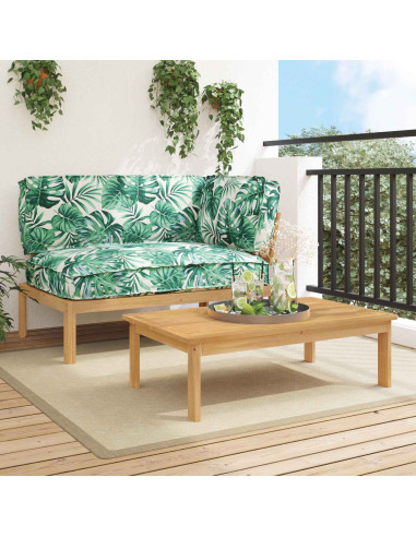 Set di divani 2 pcs Motivo Foglia Legno di Acacia Massello