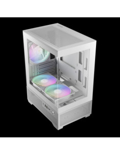 GAMDIAS CASE MICRO TOWER AURA GC9M ELITE WH ARGB 3x120ARGB PANORAMICO