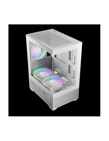 GAMDIAS CASE MICRO TOWER AURA GC9M ELITE WH ARGB 3x120ARGB PANORAMICO