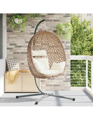 Sedia uovo sospesa Crema Chiara 104 x 100 x 191 cm polyrattan