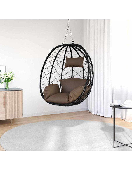 Sedia uovo sospesa Caffè 91,5 x 60 x 110 cm polyrattan