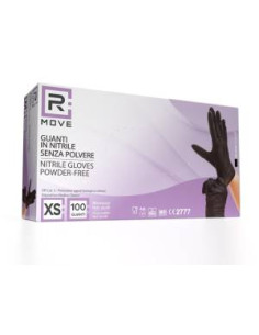 RMove 1Conf. da 100pz Tg.XS - Guanti Nitrile Nero Uso Medico Senza Polvere