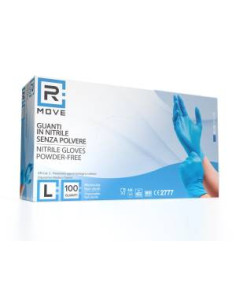 RMove 1Conf. da 100pz Tg.L - Guanti Nitrile Blu uso Medico Senza Polvere