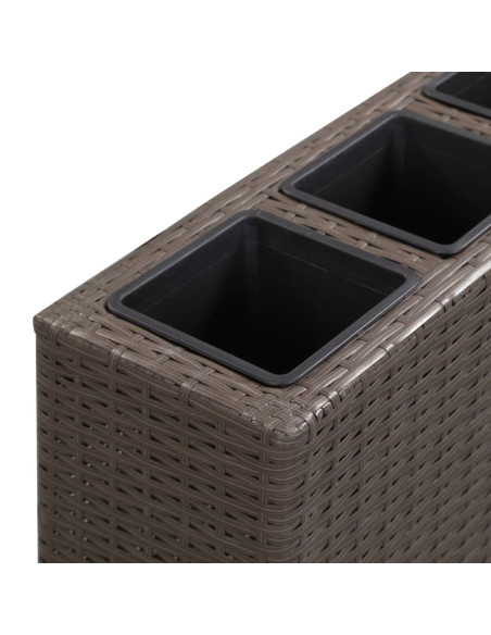 Letto Rialzato con 4 Vasi 80x22x79 cm in Polyrattan Marrone