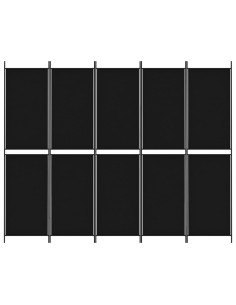 Divisorio 5 Pannelli Nero 250x200 cm Tessuto 2