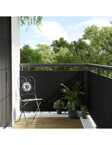 Paravento da Balcone Nero 300x90 cm in Polyrattan