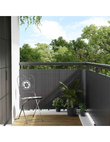 Paravento da Balcone Antracite 600x100 cm in Polyrattan