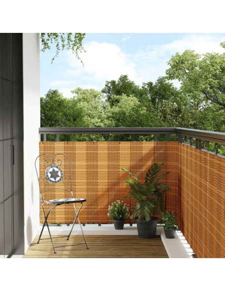 Paravento da Balcone Marrone Chiaro 500x100 cm in Polyrattan