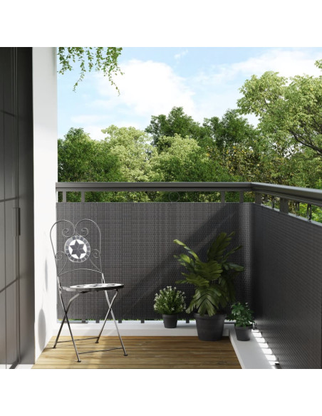 Paravento da Balcone Antracite 1000x80 cm in Polyrattan