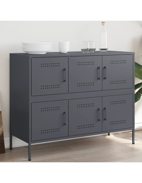Credenza Antracite 100,5x39x79 cm in Acciaio
