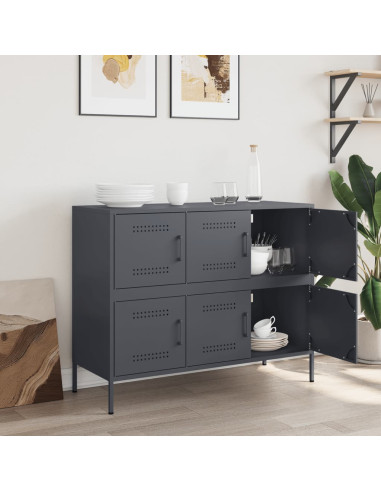 Credenza Antracite 100,5x39x79 cm in Acciaio