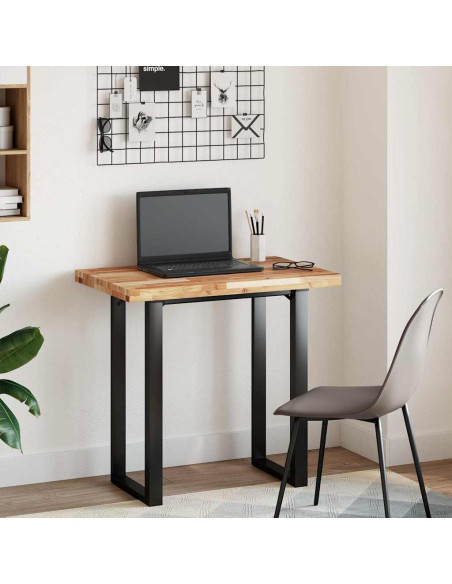 Piano Tavolo Rettangolare 80x50x4cm in Legno Massello di Acacia