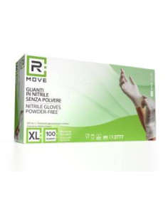 RMove 1Conf. da 100pz Tg.XL - Guanti Nitrile Bianco Uso Medico Senza Polvere