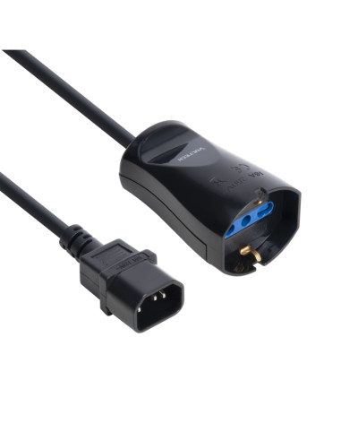 Vultech Cavo di Alimentazione IEC C14 Maschio - 10/16A Bipasso Schuko