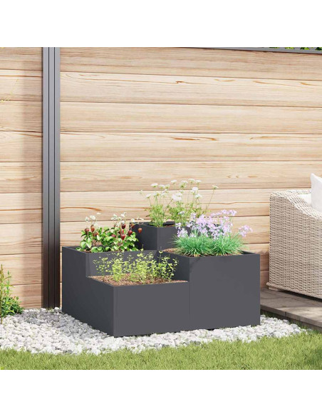 Vaso da giardino Antracite 100 x 100 x 48 cm Acciaio