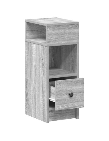 Comodini 2 pz con Cassetto Grigio Sonoma 25x31x66 cm