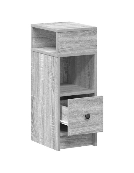 Comodini 2 pz con Cassetto Grigio Sonoma 25x31x66 cm