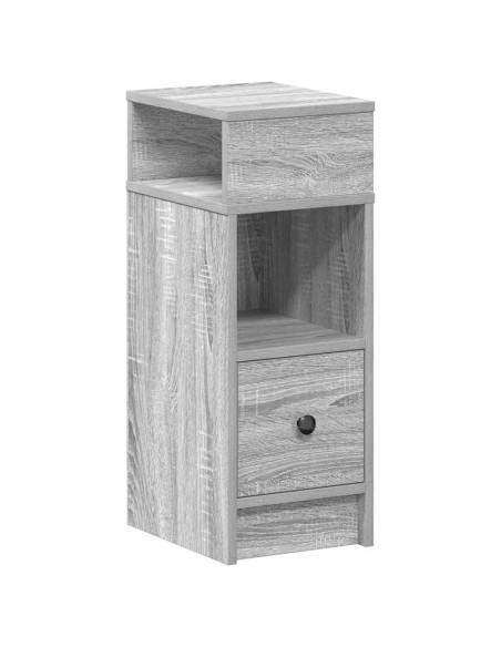 Comodini 2 pz con Cassetto Grigio Sonoma 25x31x66 cm