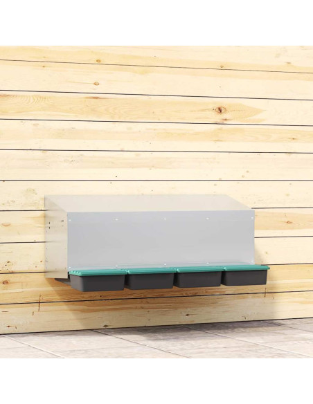 Nido per Galline a 4 Scomparti da Parete in Acciaio Zincato