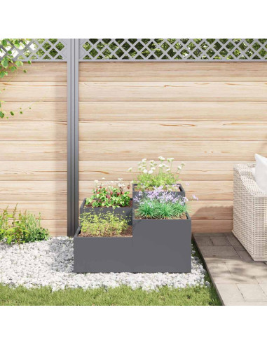 Vaso da giardino Antracite 100 x 100 x 48 cm Acciaio