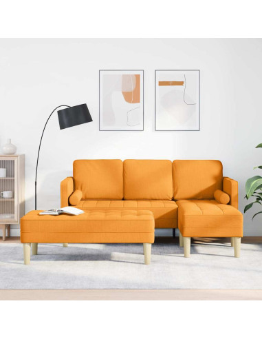 Set di divani con cuscino 2 pcs Giallo Scuro Poliestere