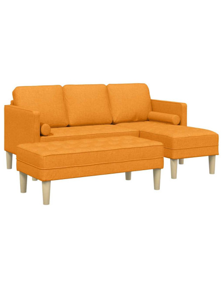 Set di divani con cuscino 2 pcs Giallo Scuro Poliestere