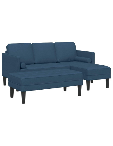 Set di divani con cuscino 2 pcs Blu Poliestere