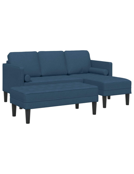 Set di divani con cuscino 2 pcs Blu Poliestere