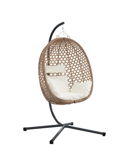 Sedia uovo sospesa Crema Chiara 104 x 100 x 191 cm polyrattan