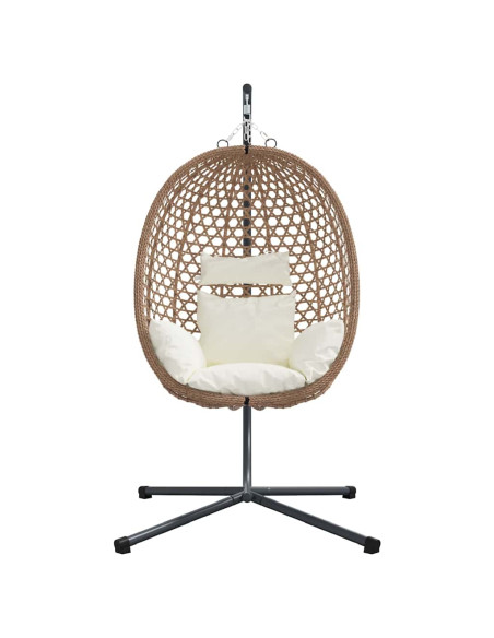 Sedia uovo sospesa Crema Chiara 104 x 100 x 191 cm polyrattan