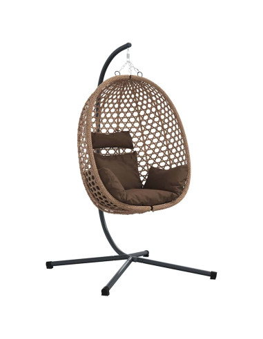 Sedia uovo sospesa Caffè 104 x 100 x 191 cm polyrattan
