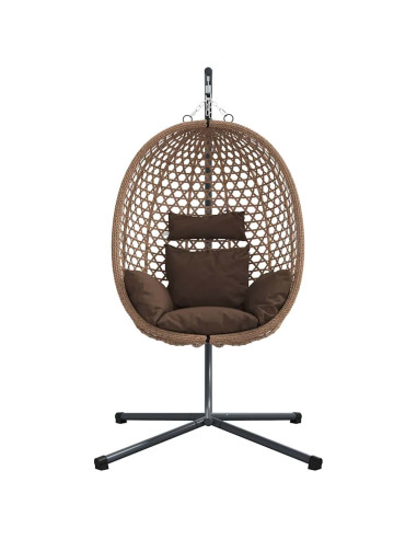 Sedia uovo sospesa Caffè 104 x 100 x 191 cm polyrattan